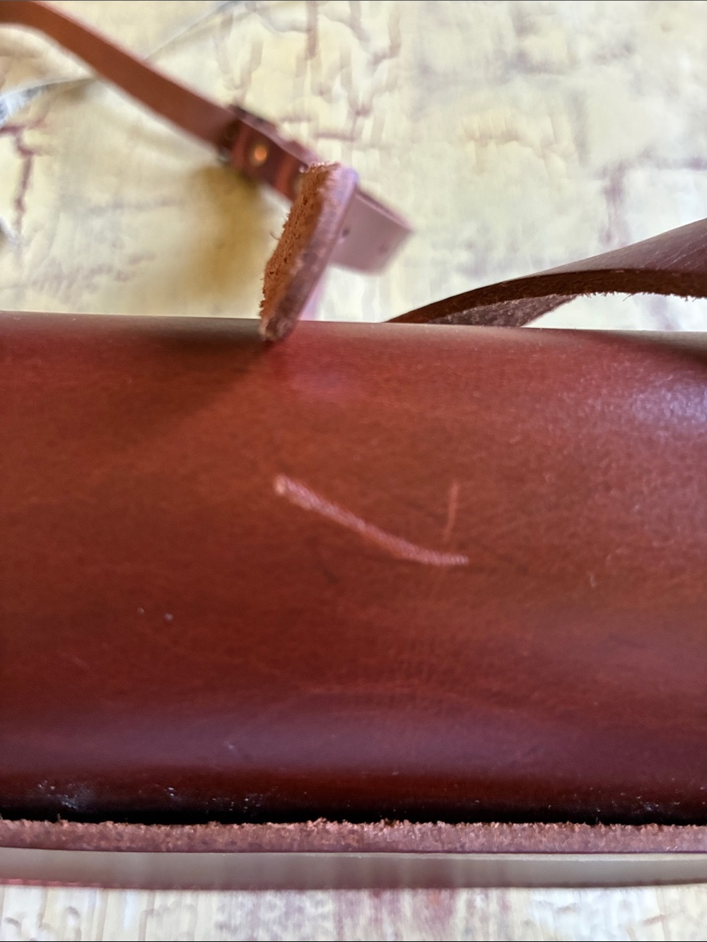 Portland Leather Crossbody Bag in Burgundy Brown - Picture 6 of 15